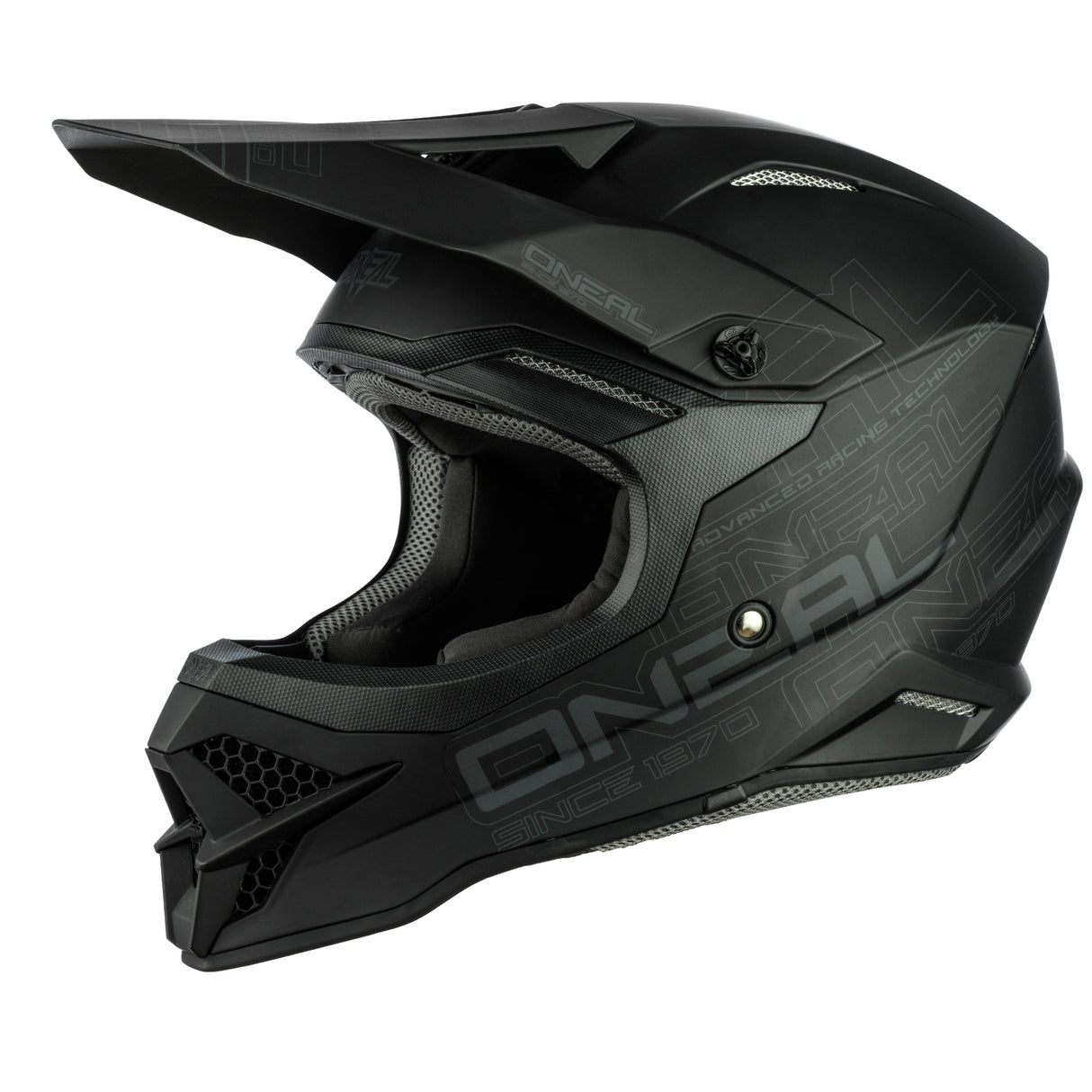 ONEAL 3.0 SRS Flat Black MX Helmet Left Side