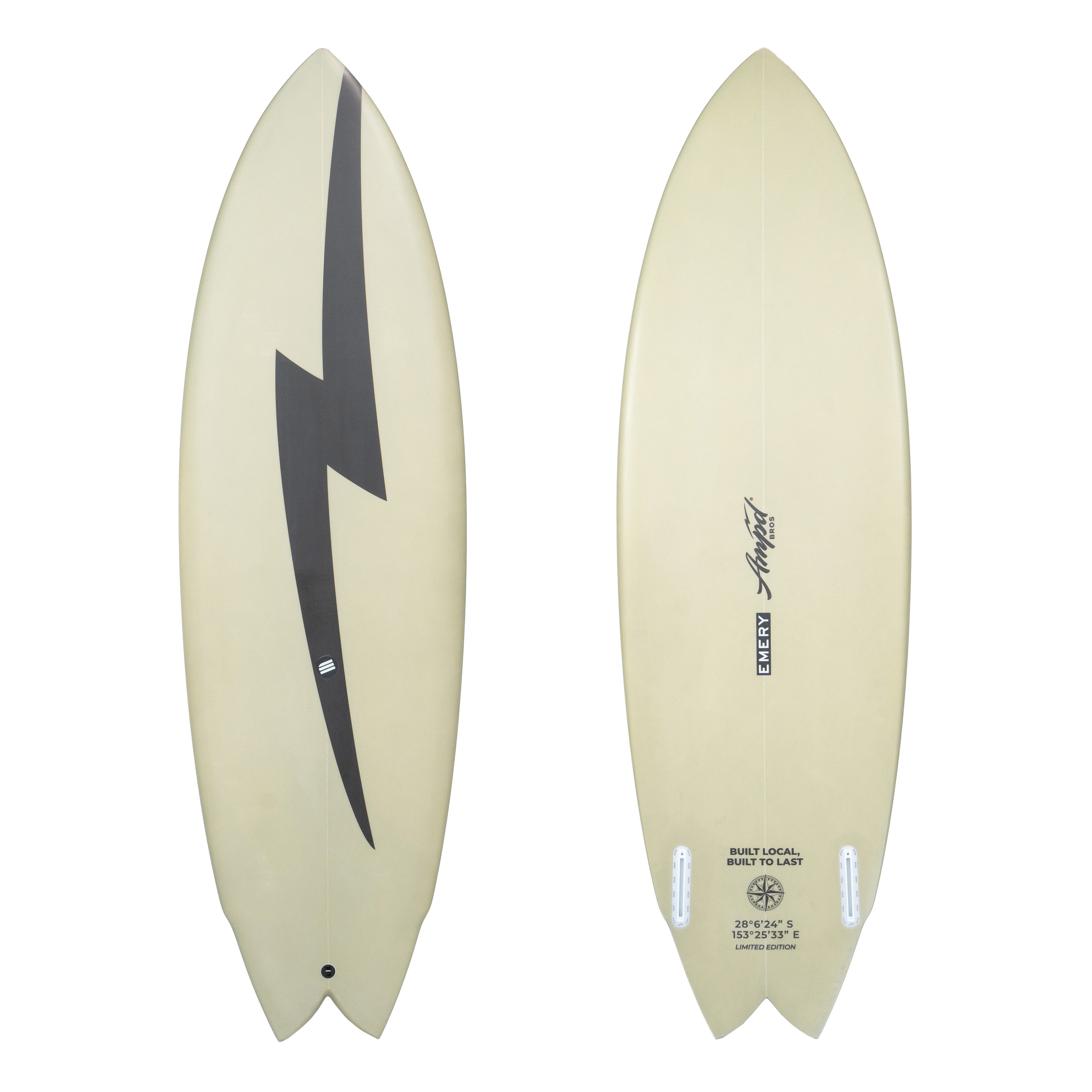 Emery x Ampd Bros Limited Edition 5'10 Retro Bay Bolt Twin Fin