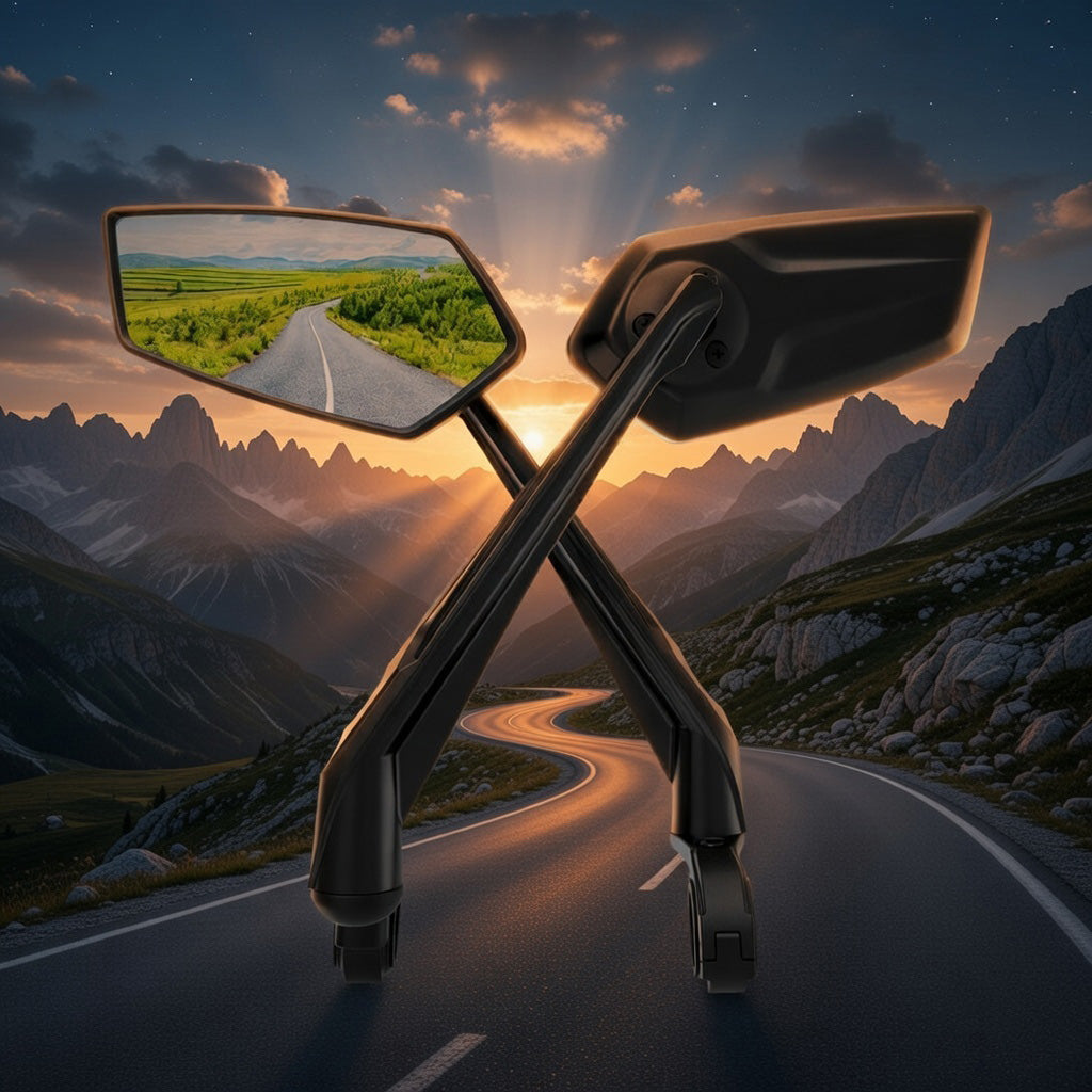 Deluxe Bicycle Handle Bar Side Mirror Set